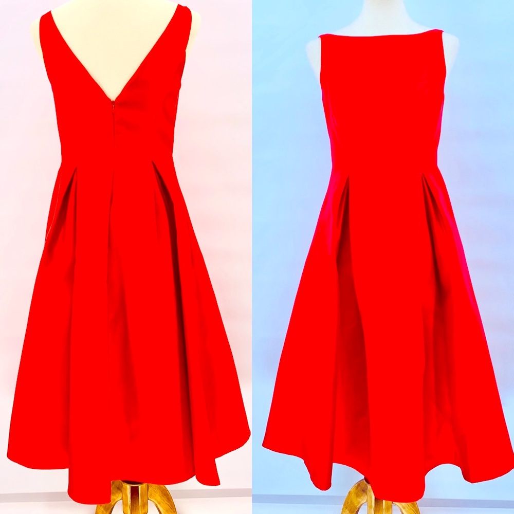 Adrianna Papell Red Midi Dress